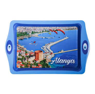 Toptan Alanya Temalı Mi̇ni̇ Metal Tepsi̇ (25*16 Cm) - 4