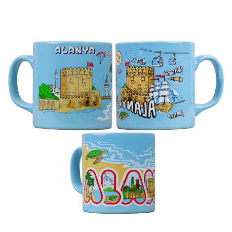 Toptan Alanya Temalı Serami̇k Yöresel Kupa T 82*90 Mm - 3