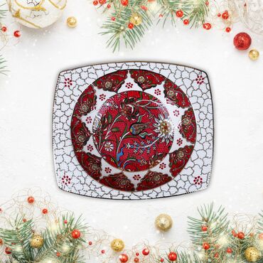 Toptan Altin Seri̇si̇ Çi̇ni̇ Kare Kayik Tabak - Myros