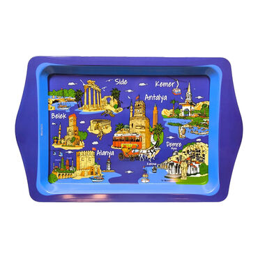 Toptan Antalya Bölgesi Temalı Tepsi Çift Yön Baskılı 23*30 CM - Myros