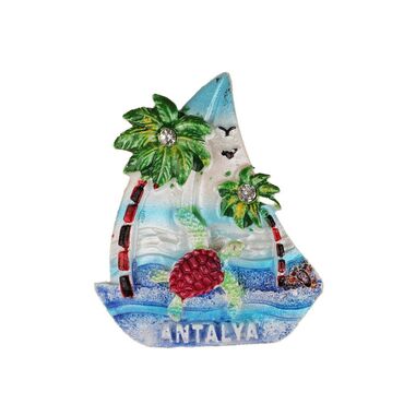 Toptan Antalya Temalı Taşli Ve Sedefli̇ Polyester Magnet - 14