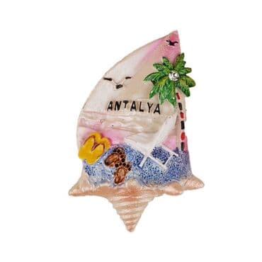 Toptan Antalya Temalı Taşli Ve Sedefli̇ Polyester Magnet - 10