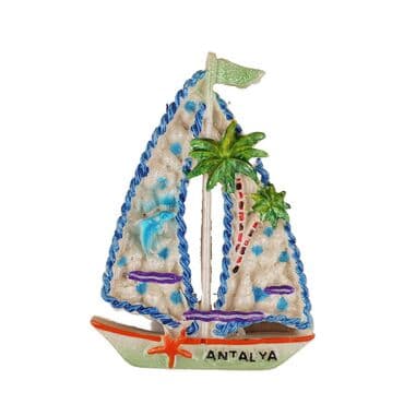 Toptan Antalya Temalı Taşli Ve Sedefli̇ Polyester Magnet - 11