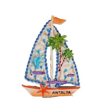 Wholesale Antalya Themed Stone and Mother of Pearl Polyester Refrigerator Magnet
