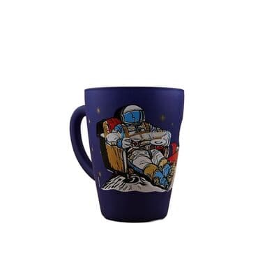 Toptan Astronot Temalı Oval Cam Kupa 27 Cl