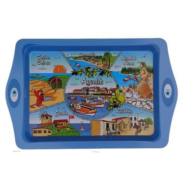 Wholesale Ayvalık Themed Mini Metal Tray 25x16 cm
