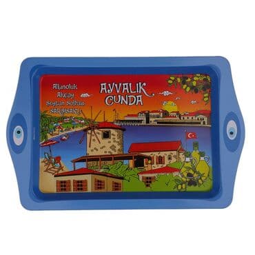 Wholesale Ayvalık Themed Mini Metal Tray 25x16 cm - 2