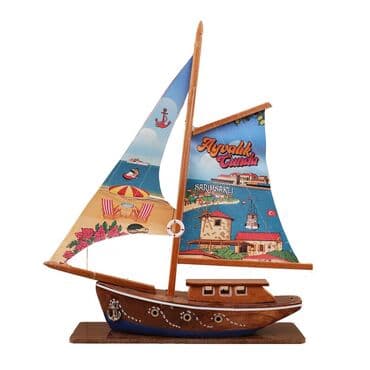 Wholesale Ayvalık Themed Wooden Sailboat Decor Ab1