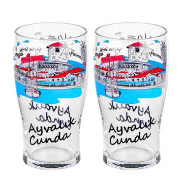 Wholesale Ayvalık Themed Beer Glass Set of 2 - Standart - 2