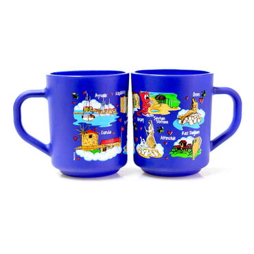 Wholesale Ayvalık Themed Glass Mug Set of 2 - 5