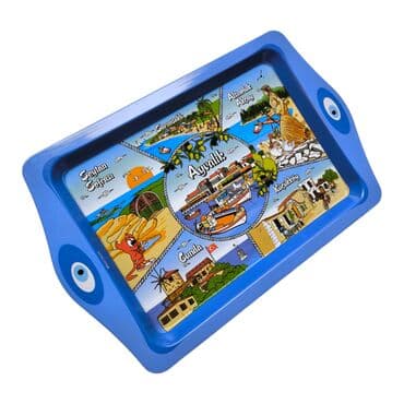 Wholesale Ayvalık Themed Mini Metal Tray (25*16 Cm) - 2