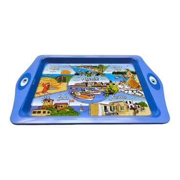 Wholesale Ayvalık Themed Mini Metal Tray (25*16 Cm) - 3