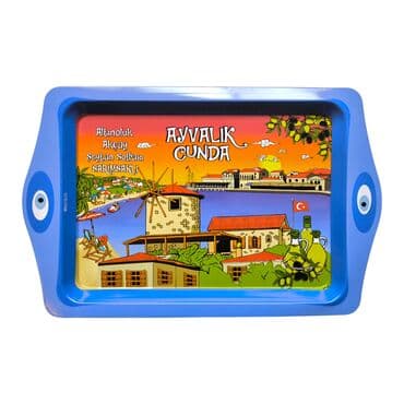 Wholesale Ayvalık Themed Mini Metal Tray (25*16 Cm) - 7