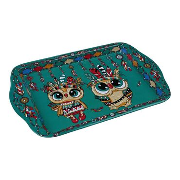 Wholesale Owl Themed Mini Metal Tray Double Sided Print 25x16 cm - Standart - 2