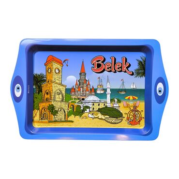 Wholesale Belek Themed Mini Metal Tray (25*16 Cm)