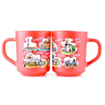 Wholesale Bodrum Themed Glass Mug Set of 2 - 4