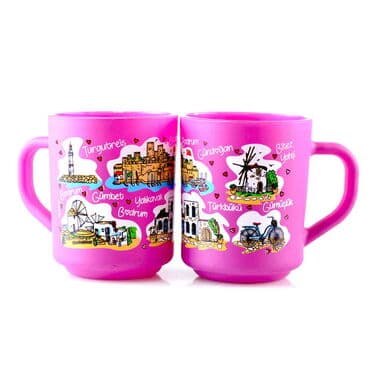 Wholesale Bodrum Themed Glass Mug Set of 2 - 5