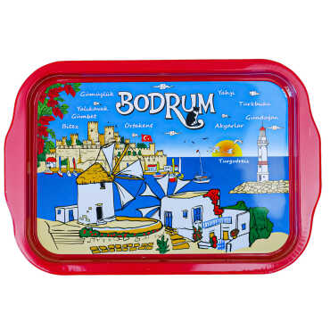 Wholesale Bodrum Themed Double Sided Printed Tray 23x30 CM