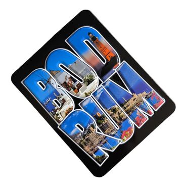 Wholesale Bodrum Themed Embossed PVC Refrigerator Magnet 70x90 mm - 12