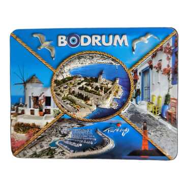 Wholesale Bodrum Themed Embossed PVC Refrigerator Magnet 70x90 mm - 8