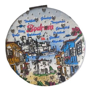 Wholesale Bodrum Themed Myros Round PU Mirror - Standart - 3