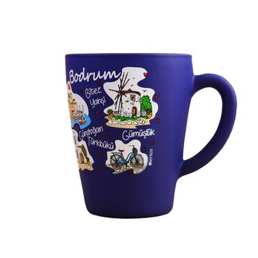 Wholesale Bodrum Themed Oval Glass Mug 27 Cl - 3