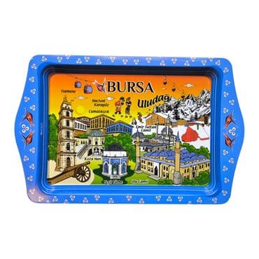 Wholesale Bursa Themed Mini Metal Tray (25*16 Cm)