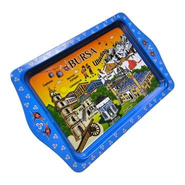 Wholesale Bursa Themed Mini Metal Tray (25*16 Cm) - Standart - 2