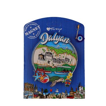 Toptan Dalyan Temalı Myros Kartonetli̇ Uv Ahşap Magnet | Myros