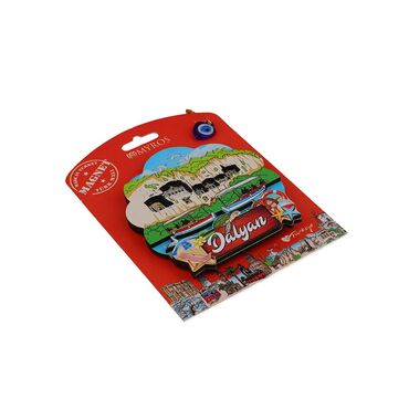 Wholesale Dalyan Themed Myros Packaged UV Printed Wooden Refrigerator Magnet - 9
