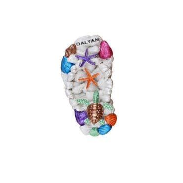 Wholesale Dalyan Themed Stone and Mother of Pearl Polyester Refrigerator Magnet
