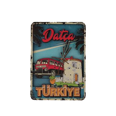 Toptan Datça Temalı 3d Resi̇mli̇ Ahşap Magnet - 10