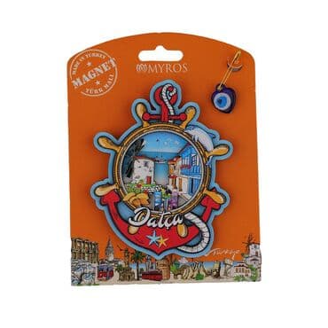 Wholesale Datça Themed Myros Carded UV Printed Wooden Refrigerator Magnet - 6