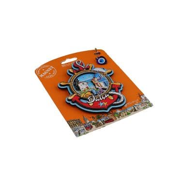Wholesale Datça Themed Myros Carded UV Printed Wooden Refrigerator Magnet - 7