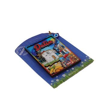 Wholesale Datça Themed Myros Carded UV Printed Wooden Refrigerator Magnet - 2