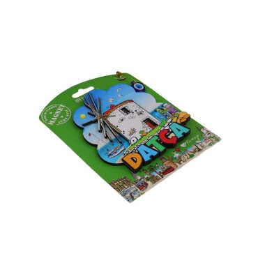 Wholesale Datça Themed Myros Carded UV Printed Wooden Refrigerator Magnet - 11