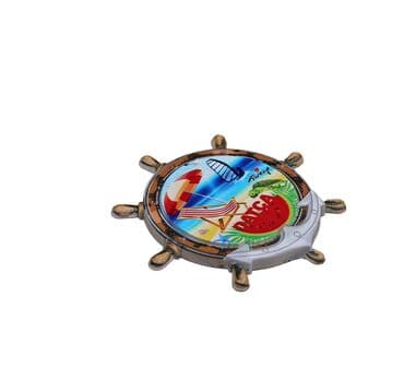 Wholesale Datça Themed Myros UV Rudder Shaped Refrigerator Magnet 82*82 mm - 6