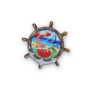 Wholesale Datça Themed Myros UV Rudder Shaped Refrigerator Magnet 82*82 mm - 2