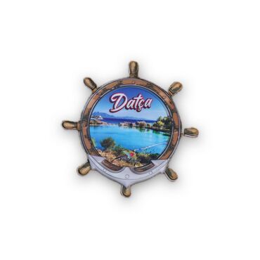Wholesale Datça Themed Myros UV Rudder Shaped Refrigerator Magnet 82*82 mm - 3