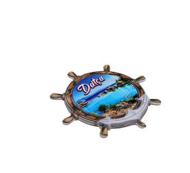 Wholesale Datça Themed Myros UV Rudder Shaped Refrigerator Magnet 82*82 mm - 8