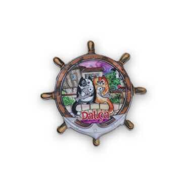 Wholesale Datça Themed Myros UV Rudder Shaped Refrigerator Magnet 82*82 mm - 5