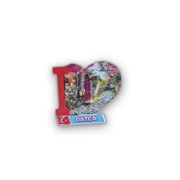 Wholesale Datça Themed Myros UV Heart Shaped Refrigerator Magnet 86*62 mm