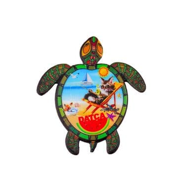Wholesale Datça Themed Myros UV Turtle Shaped Refrigerator Magnet 80*74 mm