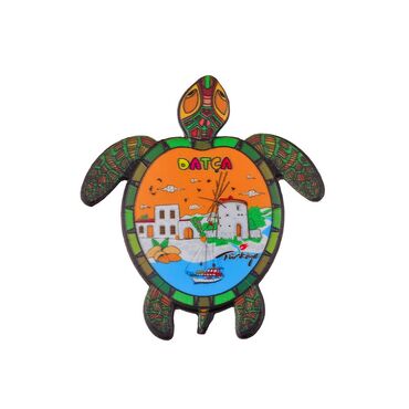Wholesale Datça Themed Myros UV Turtle Shaped Refrigerator Magnet 80*74 mm - 2