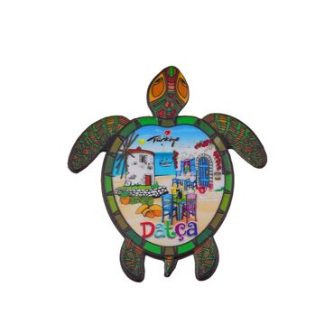 Wholesale Datça Themed Myros UV Turtle Shaped Refrigerator Magnet 80*74 mm - 3