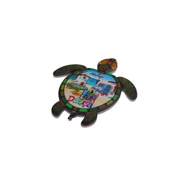 Wholesale Datça Themed Myros UV Turtle Shaped Refrigerator Magnet 80*74 mm - 6