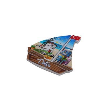 Wholesale Datça Themed Myros UV Sailboat Shaped Refrigerator Magnet 77*80 mm - 5