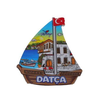 Wholesale Datça Themed Myros UV Sailboat Shaped Refrigerator Magnet 77*80 mm - 4