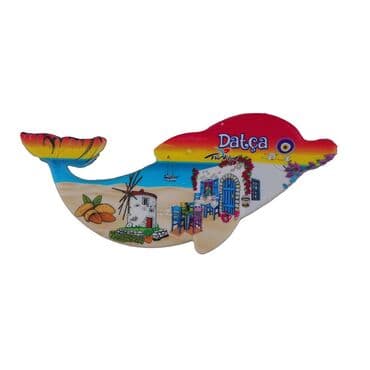 Wholesale Datça Themed Myros UV Dolphin Shaped Refrigerator Magnet 110*50 mm - 7