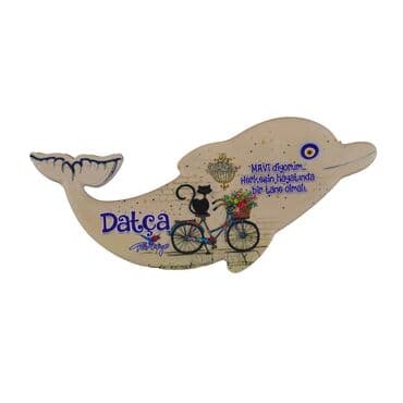 Wholesale Datça Themed Myros UV Dolphin Shaped Refrigerator Magnet 110*50 mm - 3